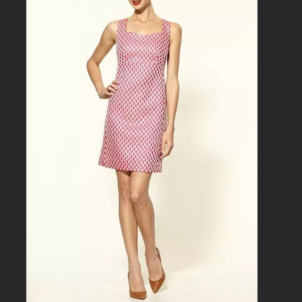 Lilly Pulitzer Adriana Dress Island Coral Scallop Jacquard